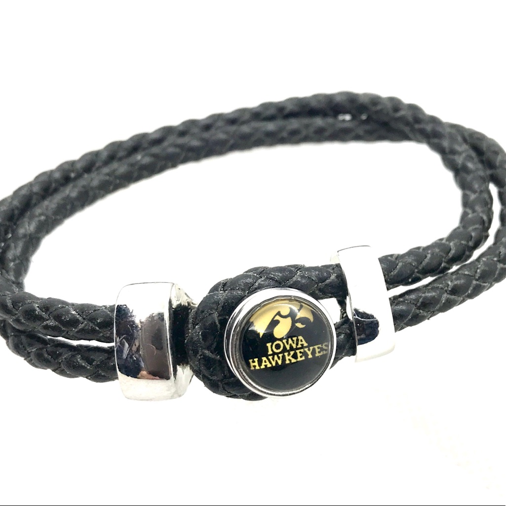 Leather Snap Noosa Bracelet With 1 Mini Iowa Hawkeyes 12mm Snap Sb12 28$